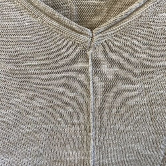 Soft Surroundings Linen Blend Tunic Sweater Asymmetric Beige Wheat Size large - Picture 5 of 9